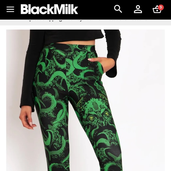 Blackmilk “CTHULHU CUFFED PANTS” Size Medium M NWT Tentacles H.P. Lovecraft - Picture 2 of 16